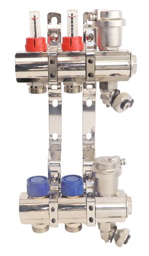 Collecteur laiton Chromé pour Plancher Chauffant